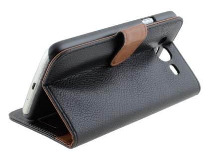 Synthetic Leather Wallet Case with Stand for Samsung Galaxy Mega 5.8 I9150 - Classic Black