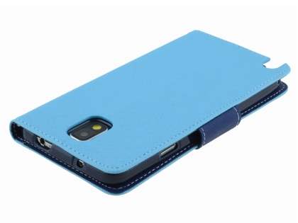 Mercury Goospery Colour Fancy Diary Case with Stand for Samsung Galaxy Note 3 - Blue/Navy