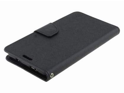 Mercury Goospery Colour Fancy Diary Case with Stand for Samsung Galaxy Note 3 - Classic Black
