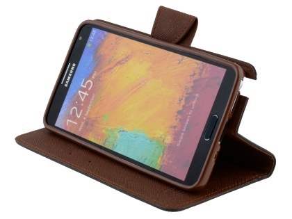 Mercury Goospery Colour Fancy Diary Case with Stand for Samsung Galaxy Note 3 - Black/Brown