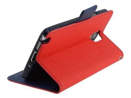Mercury Goospery Colour Fancy Diary Case with Stand for Samsung Galaxy Note 3 - Red/Navy