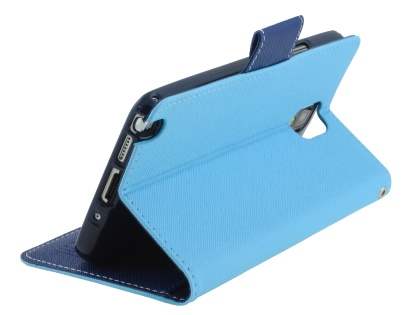 Mercury Goospery Colour Fancy Diary Case with Stand for Samsung Galaxy Note 3 - Blue/Navy
