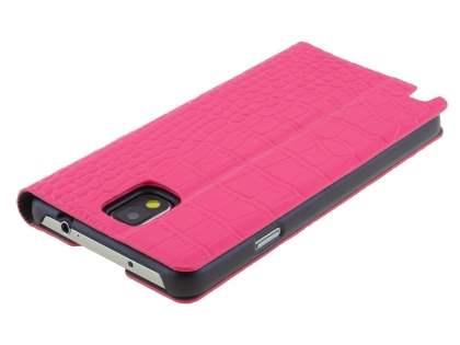 TS-CASE crocodile pattern Genuine leather Wallet Case for Samsung Galaxy Note 3 - Pink