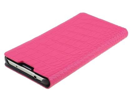 TS-CASE crocodile pattern Genuine leather Wallet Case for Samsung Galaxy Note 3 - Pink