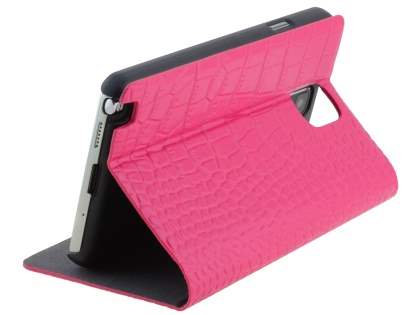 TS-CASE crocodile pattern Genuine leather Wallet Case for Samsung Galaxy Note 3 - Pink