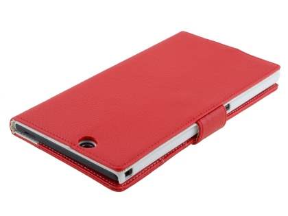 Slim Synthetic Leather Wallet Case with Stand for Sony Xperia Z Ultra - Red