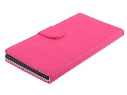 Slim Synthetic Leather Wallet Case with Stand for Sony Xperia Z Ultra - Pink