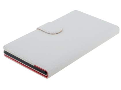 Slim Synthetic Leather Wallet Case with Stand for Sony Xperia Z Ultra - Pearl White