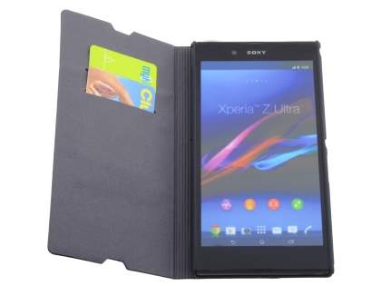 TS-CASE crocodile pattern Genuine leather Wallet Case for Sony Xperia Z Ultra - Pearl White