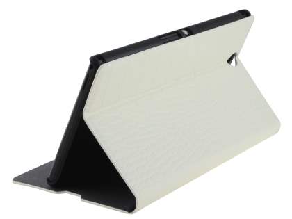 TS-CASE crocodile pattern Genuine leather Wallet Case for Sony Xperia Z Ultra - Pearl White