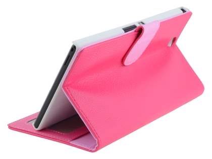 Slim Synthetic Leather Wallet Case with Stand for Sony Xperia Z Ultra - Pink