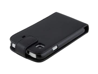 Synthetic Leather Flip Case for Samsung Galaxy S I9000 - Classic Black