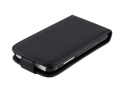 Synthetic Leather Flip Case for Samsung Galaxy S I9000 - Classic Black