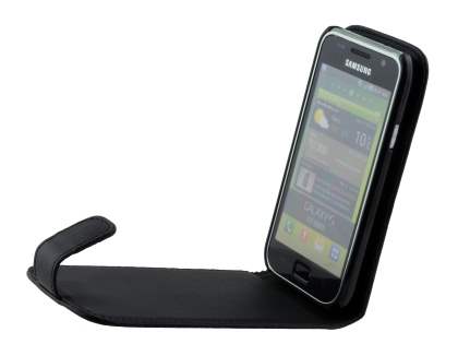 Synthetic Leather Flip Case for Samsung Galaxy S I9000 - Classic Black