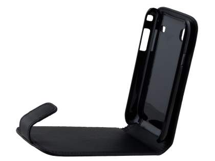 Synthetic Leather Flip Case for Samsung Galaxy S I9000 - Classic Black