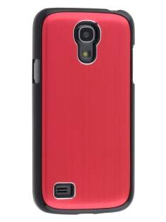 Brushed Aluminium Case for Samsung Galaxy S4 mini - Red/Black Hard Case