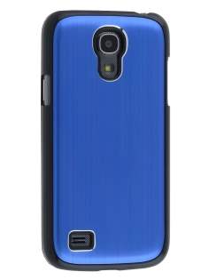 Brushed Aluminium Case for Samsung Galaxy S4 mini - Navy Blue/Black Hard Case