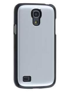 Brushed Aluminium Case for Samsung Galaxy S4 mini - Silver/Black Hard Case