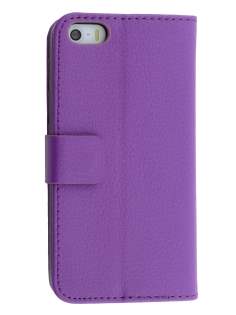 Synthetic Leather Wallet Case with Stand for iPhone SE/5s/5 - Purple Synthetic Leather Wallet Case with Stand for iPhone SE/5s/5 - Purple