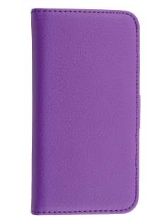 Synthetic Leather Wallet Case with Stand for iPhone SE/5s/5 - Purple