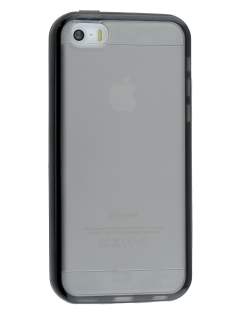 Transparent TPU Gel Case for iPhone 5c - Grey/Black Soft Cover