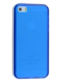 Transparent TPU Gel Case for iPhone 5c - Blue/White