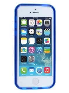 Transparent TPU Gel Case for iPhone 5c - Blue/White