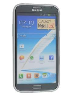 Samsung Galaxy Note 2 N7100 Frosted TPU Case with Stand - Frosted Clear/White
