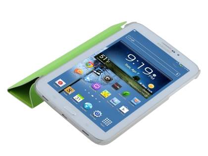 Book-Style Case with Stand for Samsung Galaxy Tab 3 7.0 - Green/Frosted Clear