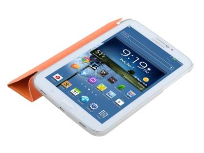 Book-Style Case with Stand for Samsung Galaxy Tab 3 7.0 - Orange/Frosted Clear