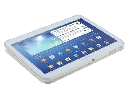 Premium Slim Synthetic Leather Flip Case with Stand for Samsung Galaxy Tab 3 10.1 - Pearl White