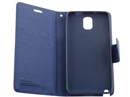 Mercury Goospery Colour Fancy Diary Case with Stand for Samsung Galaxy Note 3 - Red/Navy