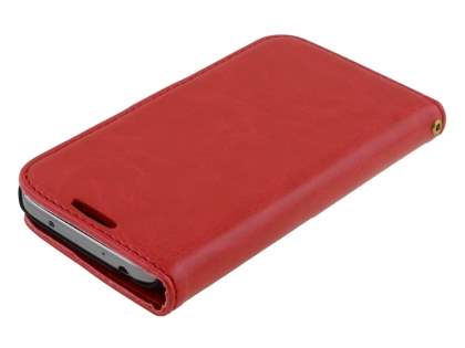 Synthetic Leather Wallet Case with Stand for Samsung Galaxy S4 mini - Red