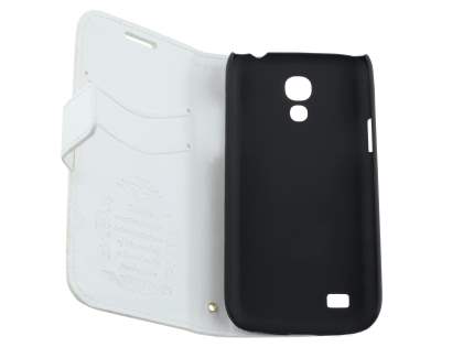 Synthetic Leather Wallet Case with Stand for Samsung Galaxy S4 mini - Pearl White