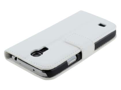 Synthetic Leather Wallet Case with Stand for Samsung Galaxy S4 mini - Pearl White