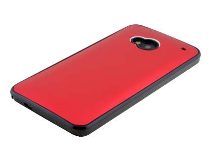 Brushed Aluminium Case for HTC One M7 - Red/Black