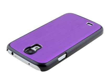 Brushed Aluminium Case for Samsung Galaxy S4 I9500 - Purple/Black