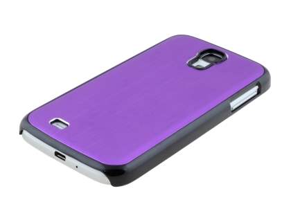 Brushed Aluminium Case for Samsung Galaxy S4 I9500 - Purple/Black