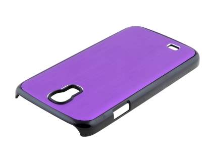 Brushed Aluminium Case for Samsung Galaxy S4 I9500 - Purple/Black