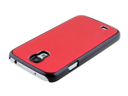 Brushed Aluminium Case for Samsung Galaxy S4 I9500 - Red/Black