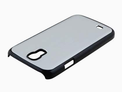 Brushed Aluminium Case for Samsung Galaxy S4 I9500 - Silver/Black