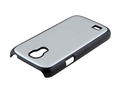 Brushed Aluminium Case for Samsung Galaxy S4 mini - Silver/Black
