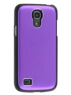 Brushed Aluminium Case for Samsung Galaxy S4 mini - Purple/Black Hard Case