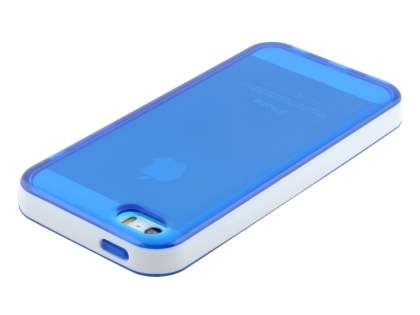 Transparent TPU Gel Case for iPhone 5c - Blue/White