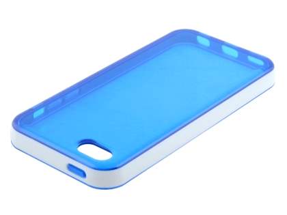 Transparent TPU Gel Case for iPhone 5c - Blue/White