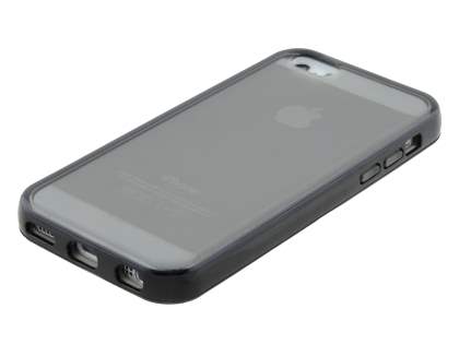 Transparent TPU Gel Case for iPhone 5c - Grey/Black