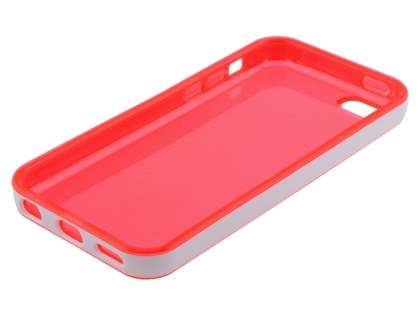 Transparent TPU Gel Case for iPhone 5c - Red/White