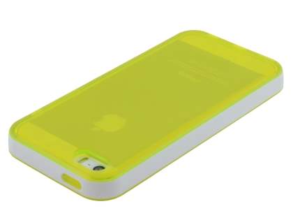 Transparent TPU Gel Case for iPhone 5c - Yellow/White
