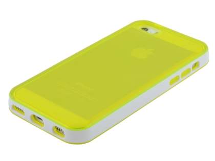 Transparent TPU Gel Case for iPhone 5c - Yellow/White