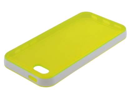 Transparent TPU Gel Case for iPhone 5c - Yellow/White